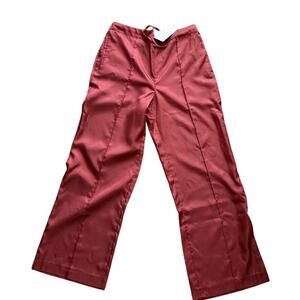 Scotch & Soda Women's Burgundy Satin Wide Leg Trousers M New with tags